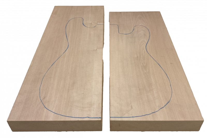 Body Europ. Basswood, Standard grade A, 2-pcs. non-glued